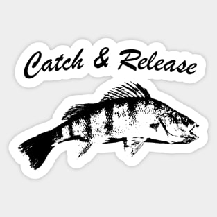 Catch and Release Series, Perch, Black color Sticker